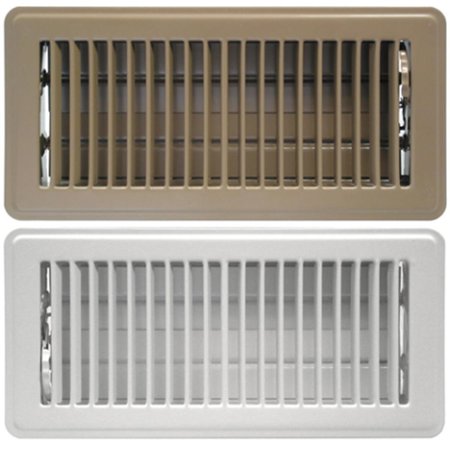 GREYSTONE Greystone ABFRWH412 4 x 12 in. Floor Register with Louvered Design; White ABFRWH412